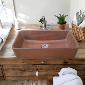 Aquatina Choc Plum Concrete Basin 47 x 23.5 x 12cm