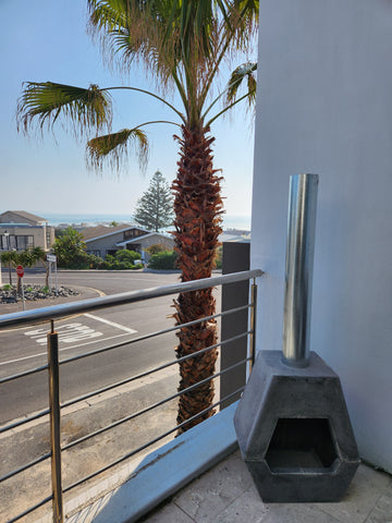 Image of Charcoal Concrete fireplace indoor/outdoor 60 x 55 x 30cm