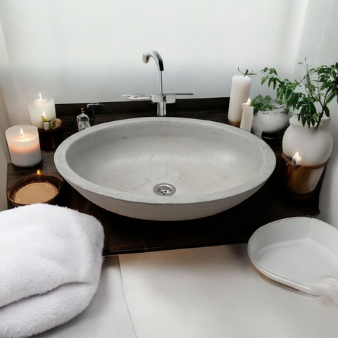 Image of Angels Rock Pool Grey Bespoke Bathroom Sink 545x400x165mm