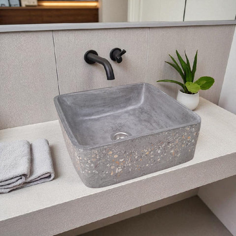 Image of Charcoal Namibian Dream 31 x 31 x 12cm Bespoke Exposed Sink Seedleme