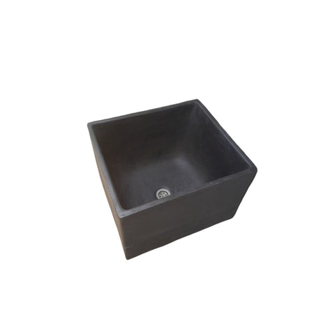 Image of Large Black Square Concrete Basin 45 x 40 x 31cm Seedleme