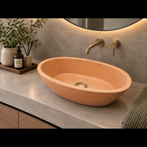 Image of Calypso Burnt Orange Basin 56 x 29.5 x 15cm