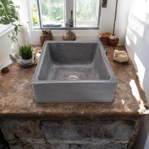 Image of Bespoke Charcoal Concrete Slanting Pyramid 360 x 365mm Seedleme