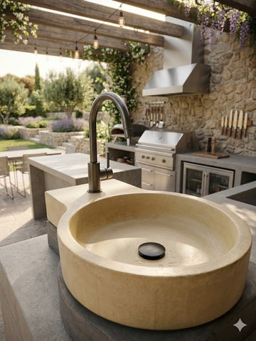 Image of The Good Lukkah Bespoke Sandstone Concrete Sink 56 x 42.5 x 12cm