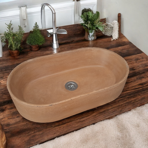Image of Burnt Orange Bespoke Gaia's Ark Sink 53 x 30 x 11.5cm Seedleme