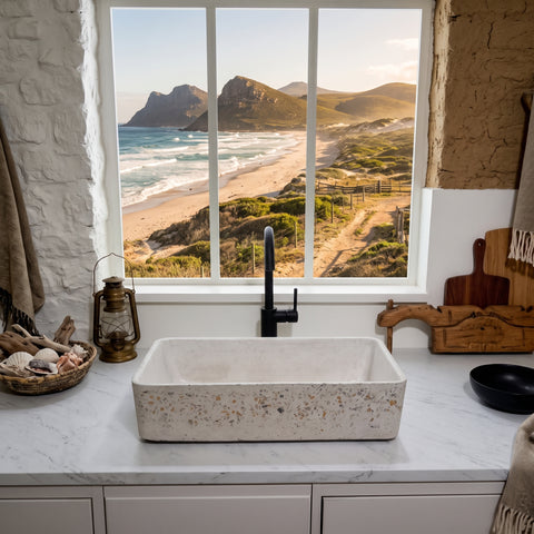 Image of Aquatina Ivory Namibian Dream Concrete Basin 47 x 23.5 x 12cm( Made to Order)