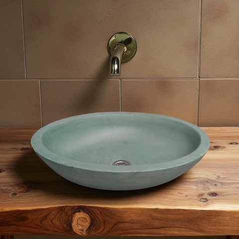 Image of Angels Rock Pool Green Bespoke Bathroom Sink 545x400x165mm