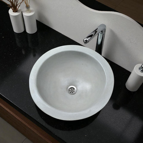 Image of Grey Bespoke Round Drop-In Basin 43 x 43 x15 cm Seedleme