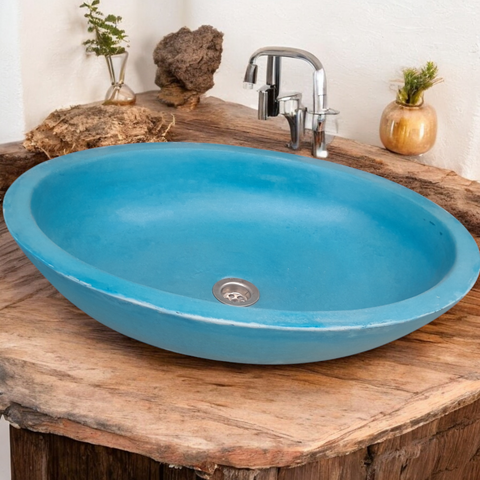 Image of Angels Rock Pool Blue Bespoke Bathroom Sink 545x400x165mm Seedleme
