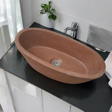 Image of Calypso Choc Plum Bespoke Concrete Basin 56 x 29.5 x 15cm Seedleme