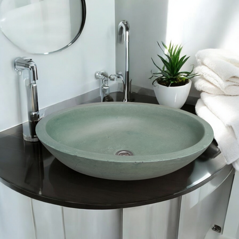 Image of Angels Rock Pool Green Bespoke Bathroom Sink 545x400x165mm Seedleme