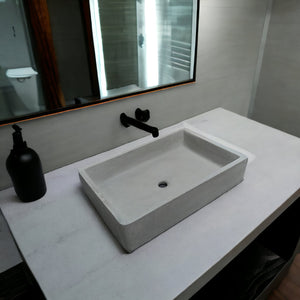 Large Cement Basin Concrete Sink for Kitchen or Bathroom 605mm x 410mm x 130mm