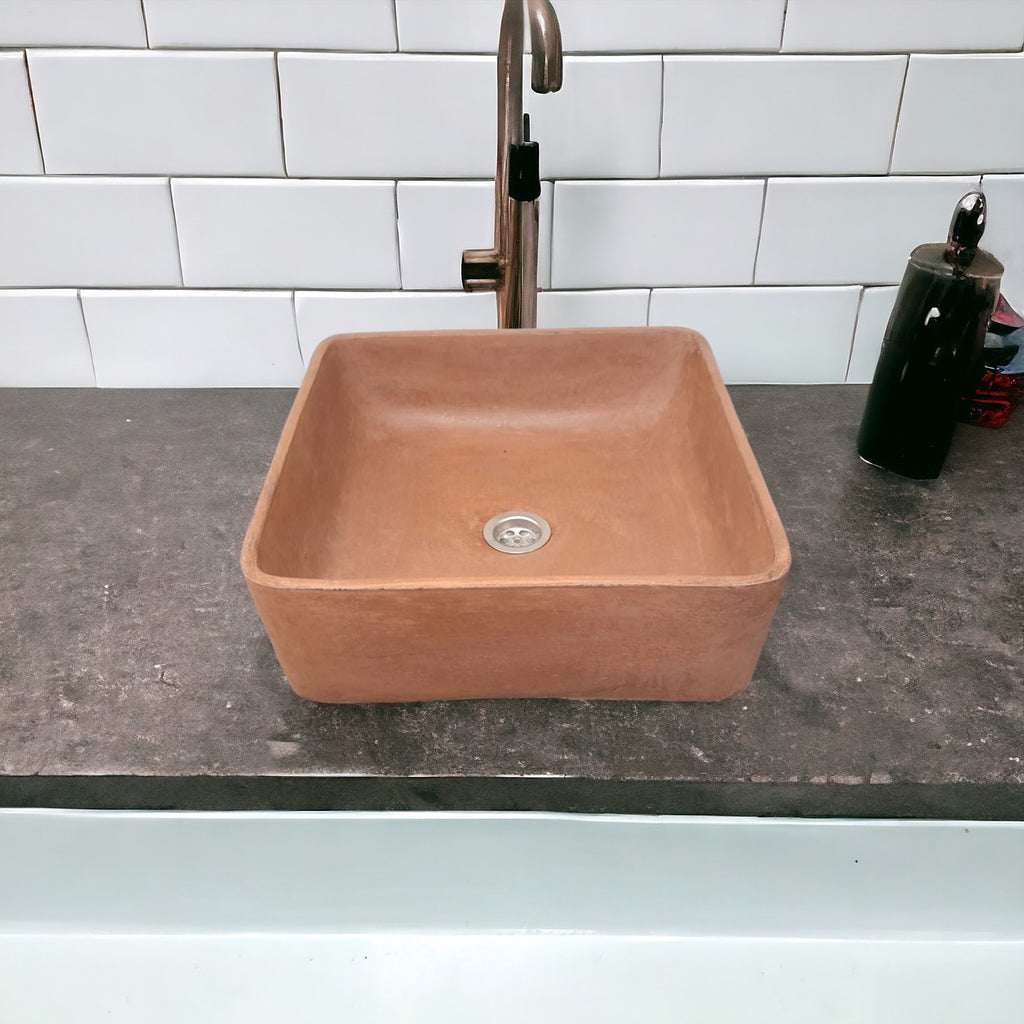 Choc Plum Concrete Butler Bespoke Basin/Sink 36 x 36 x 12cm