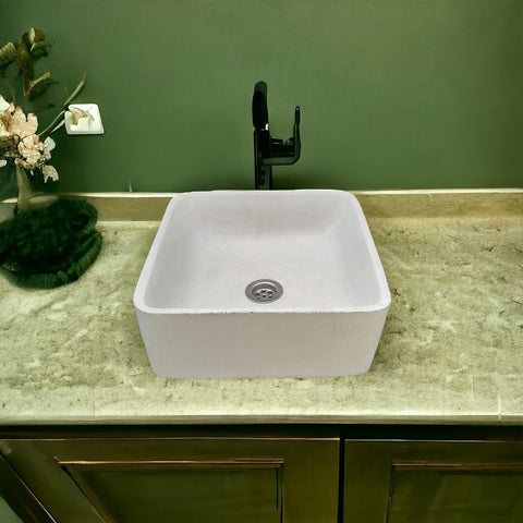 Image of Ivory Cement Concrete Basin/Sink 31 x 31cm - High quality made in RSA
