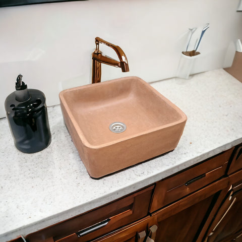 Image of Choc Plum Bespoke Handmade Countertop Concrete Basin 31 x 31 x 12cm