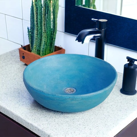 Image of Ocean Blue Round Concave Bespoke Sink 42 x 42 x 14cm