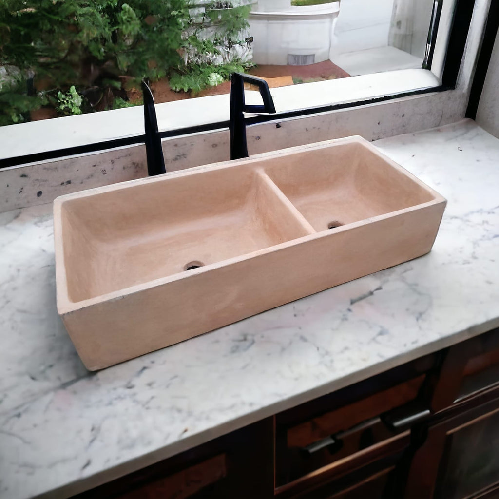 Burnt Orange Double Farm Style Butler Sink 101 x 44.5 x 20.5cm