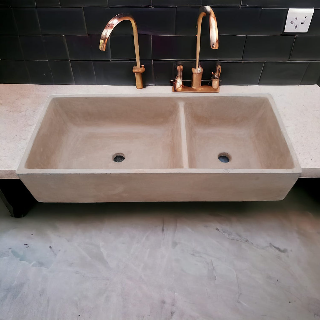 Burnt Orange Double Farm Style Butler Sink 101 x 44.5 x 20.5cm