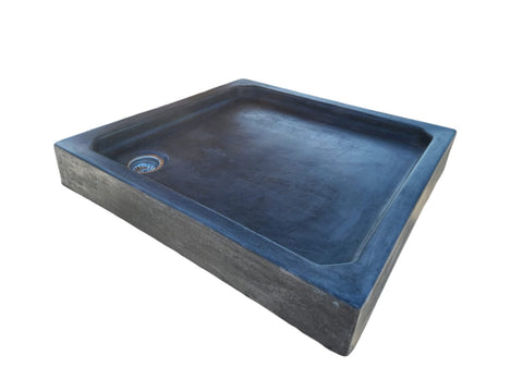 Image of Solid Square Black Concrete Shower Pan 90 x 90 x 13cm