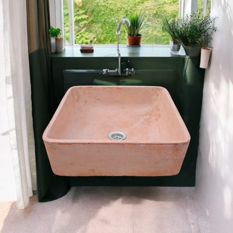 Image of Peach Blossom Concrete Sink 31 x 31cm Seedleme