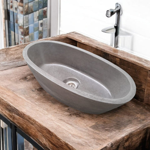 Image of Calypso Charcoal Bespoke Concrete Basin 56 x 29.5 x 15cm