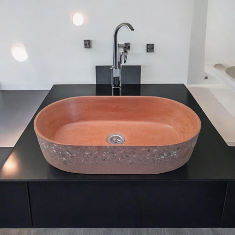 Image of Terracotta Gaia's Ark 53 x 30 x 11.5cm Namibian Dream Concrete Bespoke Sink Seedleme