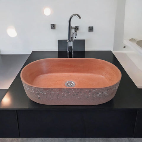 Image of Terracotta Gaia's Ark 53 x 30 x 11.5cm Namibian Dream Concrete Bespoke Sink