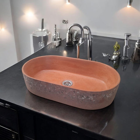 Image of Terracotta Gaia's Ark 53 x 30 x 11.5cm Namibian Dream Concrete Bespoke Sink Seedleme