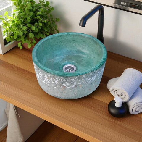 Image of Small Round Flat 30 x 30 x 13cm Namibian Dream Bespoke Basin