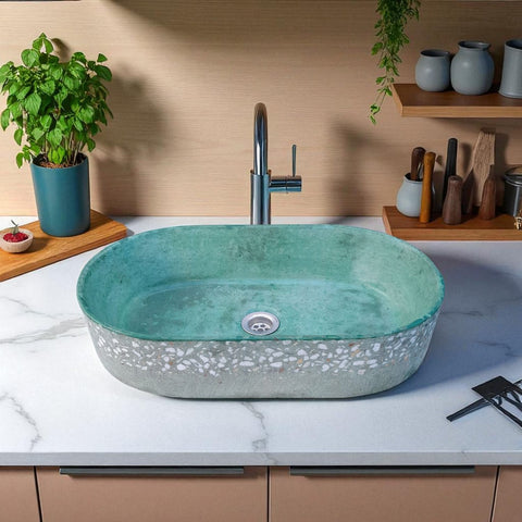 Image of Green Gaia's Arks Namibian Dream Bespoke Concrete Sink 53 x 30 x 11.5cm Seedleme