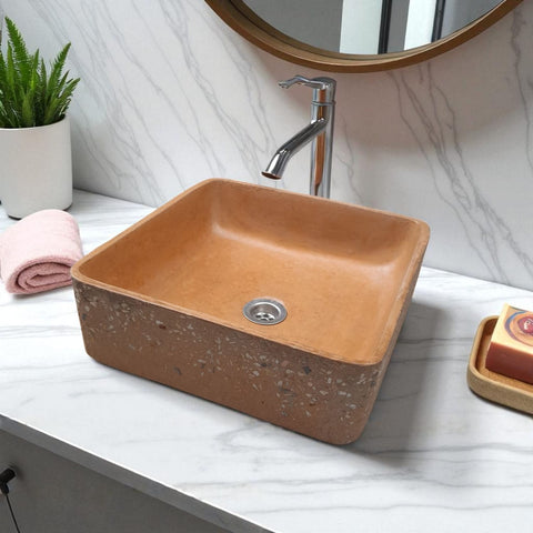 Image of Burnt Orange 36 x 36cm Namibian Dream Bespoke Concrete Sink