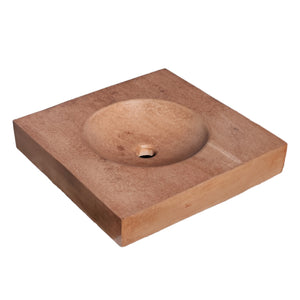 Terracotta flat square concrete basin 50 x 50 cm
