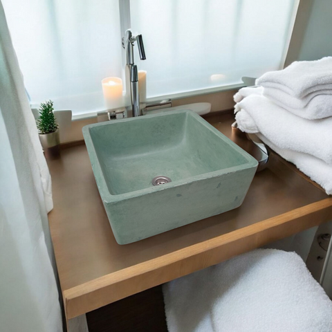 Image of Mermaids Pond 39x39x16cm Green Bespoke Sink Seedleme