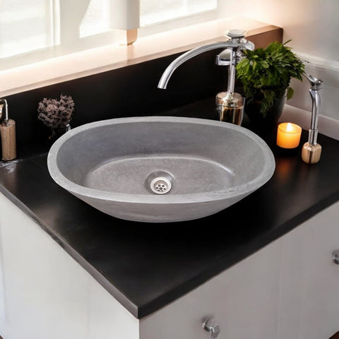 Image of Calypso Charcoal Bespoke Concrete Basin 56 x 29.5 x 15cm Seedleme