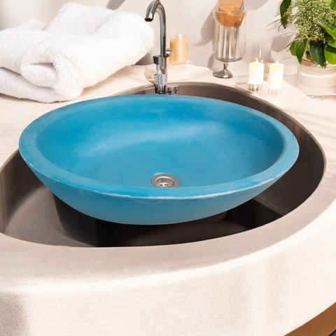 Image of Angels Rock Pool Blue Bespoke Bathroom Sink 545x400x165mm Seedleme