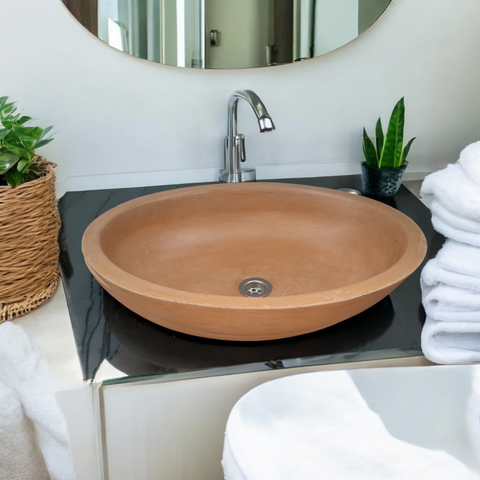 Image of Angels Rock Pool Burnt Orange Bespoke Bathroom Sink 545x400x165mm Seedleme