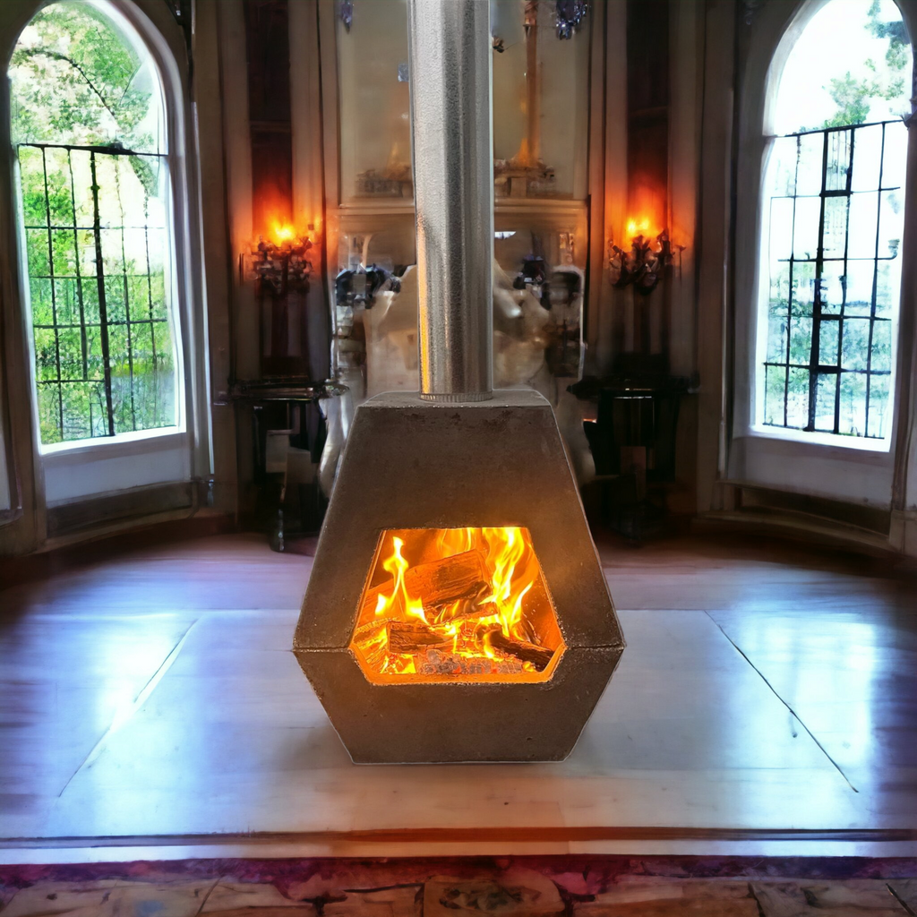 Charcoal Concrete fireplace indoor/outdoor 60 x 55 x 30cm
