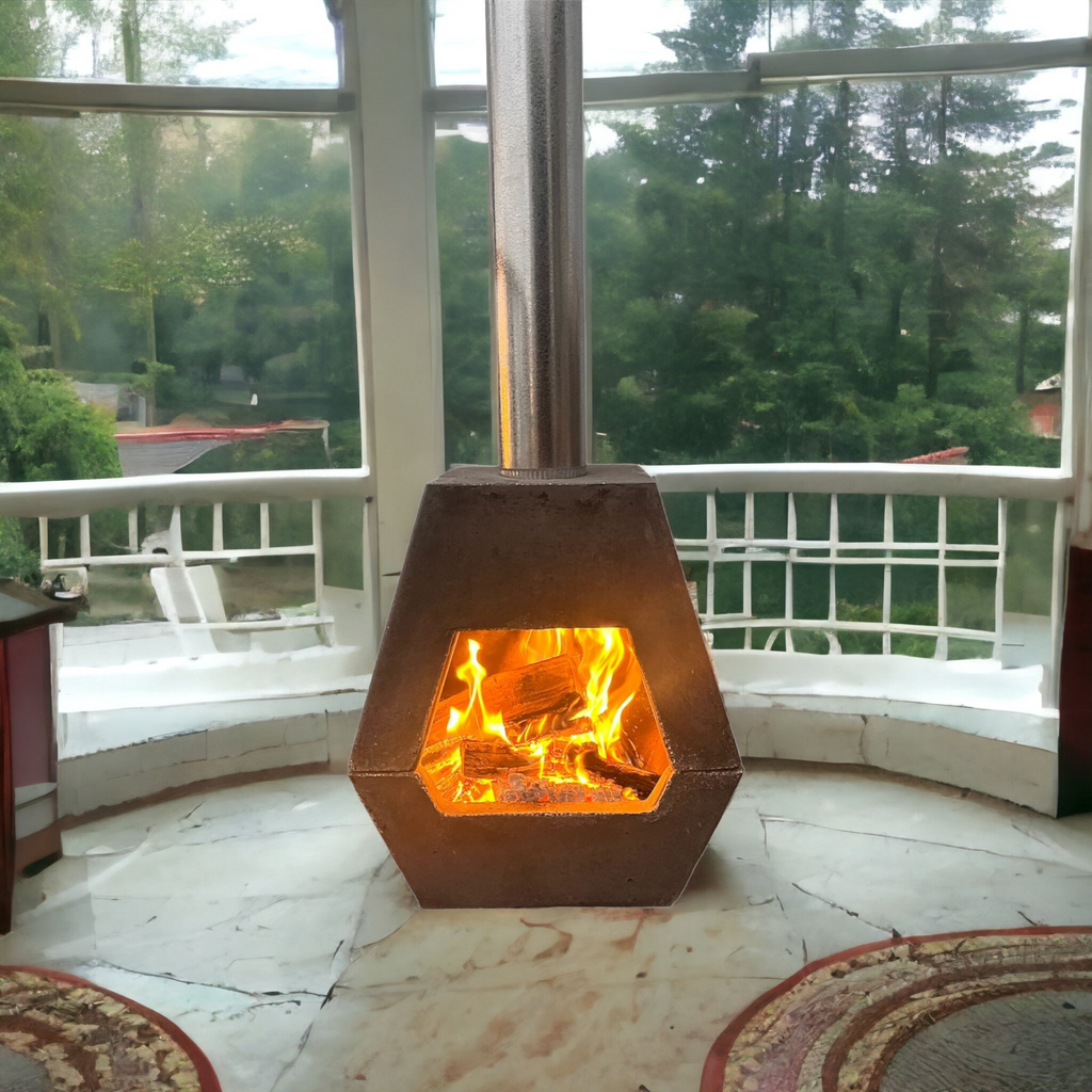 Charcoal Concrete fireplace indoor/outdoor 60 x 55 x 30cm