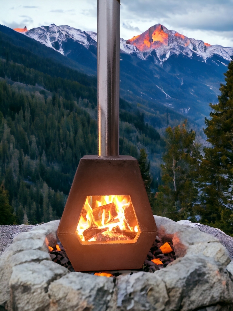 Charcoal Concrete fireplace indoor/outdoor 60 x 55 x 30cm