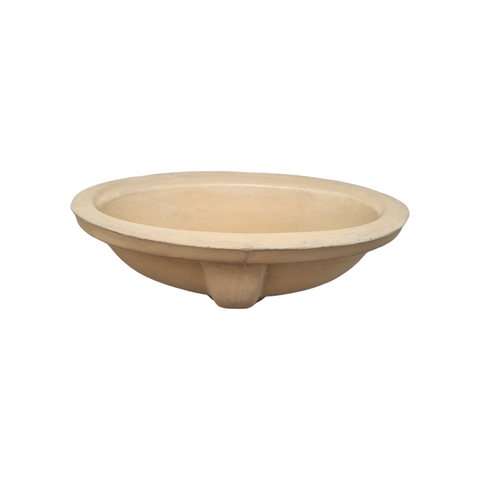 Image of Sandstone Oval Bespoke Drop In Bathroom Sink 61 x 47 x 18cm Seedleme