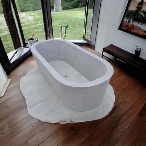 Image of Silverland Grey Concrete Bath 175 x 80 x 50cm Seedleme