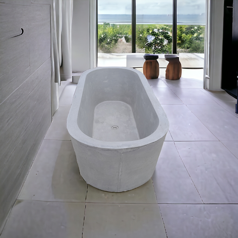 Image of Silverland Grey Concrete Bath 175 x 80 x 50cm Seedleme