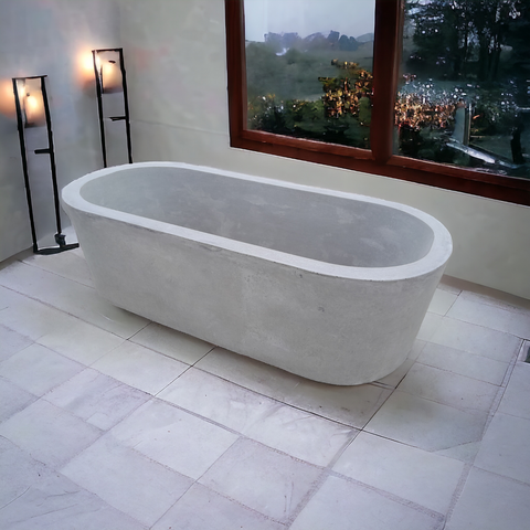 Image of Silverland Grey Concrete Bath 175 x 80 x 50cm Seedleme
