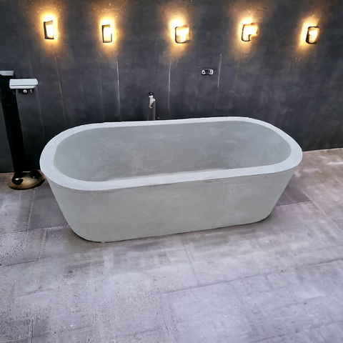 Image of Silverland Grey Concrete Bath 175 x 80 x 50cm