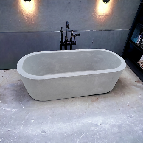Image of Silverland Grey Concrete Bath 175 x 80 x 50cm Seedleme
