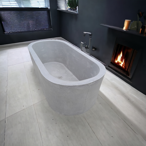 Image of Silverland Grey Concrete Bath 175 x 80 x 50cm Seedleme