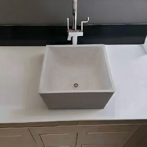 Image of Large Ivory Square Farm Style Bespoke Sink 45 x 40 x 31cm
