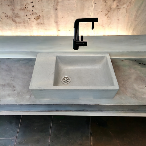 Image of Grey Concrete Basin/Sink 42 x 24 x 11.5cm High Quality Concrete
