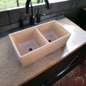 Burnt Orange Large Double Concrete Butler Basin 800 x 400x 260mm