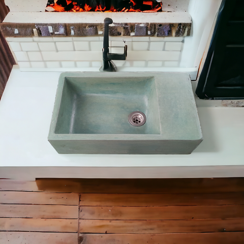 Image of Green Concrete Sink 42 x 24 x 11.5cm High Quality Concrete Basin